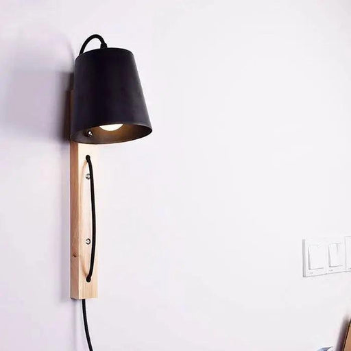 Mida - Nordic Wood Plug in Wall Sconce  BO-HA   