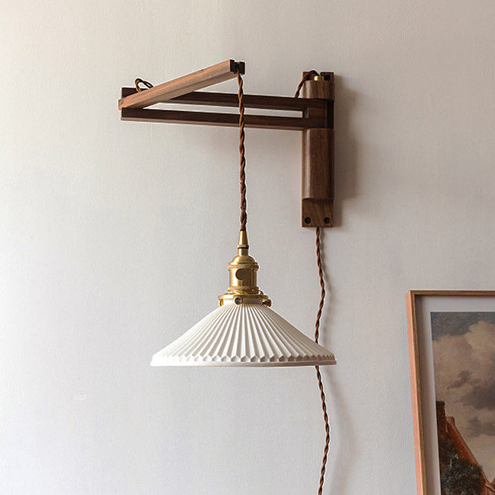 Asne – Adjustable Wood Wall Light BO-HA US Plug