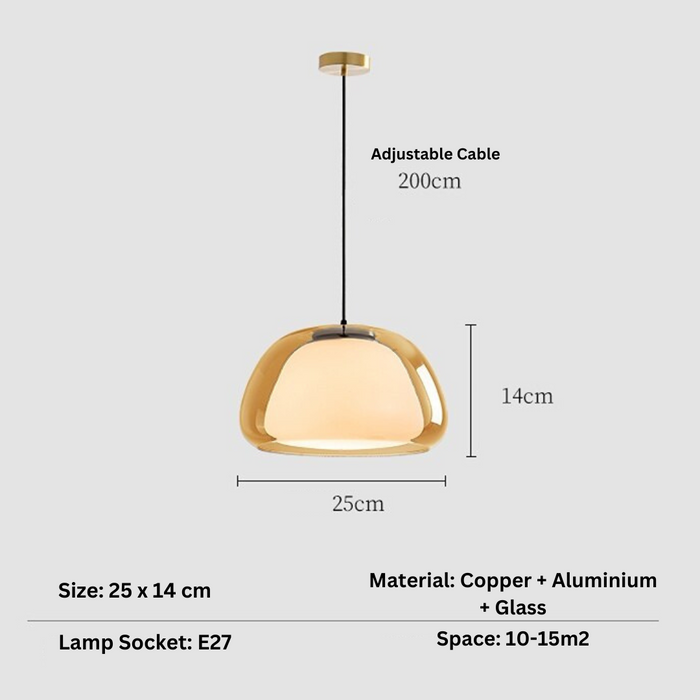 Amba - Jelly Globe Pendant Light Modern Pendant Light Dome Pendant Light  BO-HA Amber 25 cm 