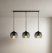 Anele - Modern Glass Pendant Light BO-HA 3 Heads Smoke Grey