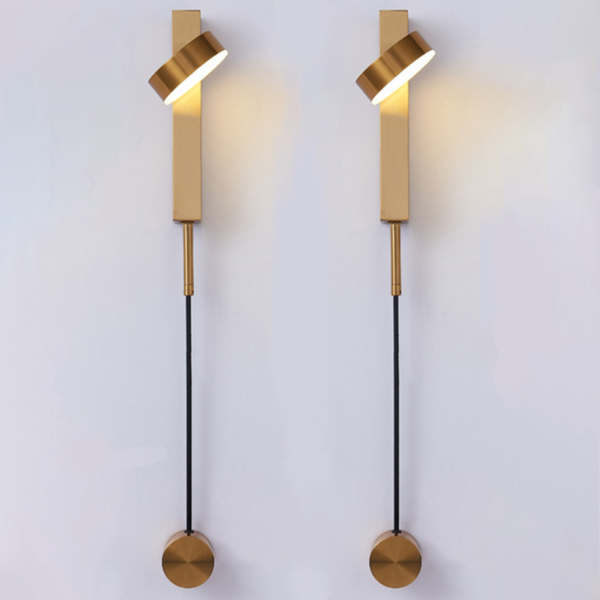 Emelie - Gold Wall Lamp with Dimmer Switch  BO-HA Gold Two Sconces 