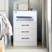 Einar - White Modern 3 Drawer Nightstand with Charging Station  BO-HA   