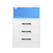 Einar - White Modern 3 Drawer Nightstand with Charging Station  BO-HA   