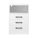 Einar - White Modern 3 Drawer Nightstand with Charging Station  BO-HA   