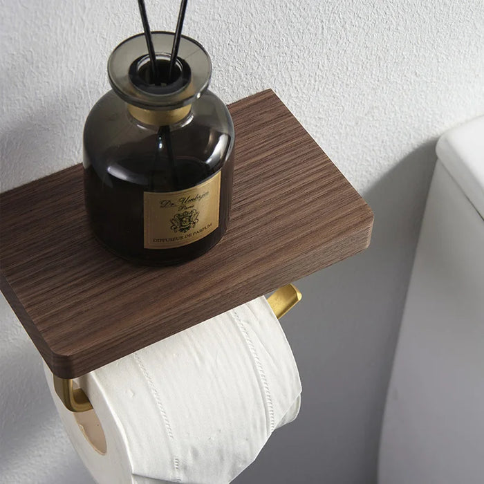 Cecilie - Toilet Roll Holder Brass Wood  BO-HA   