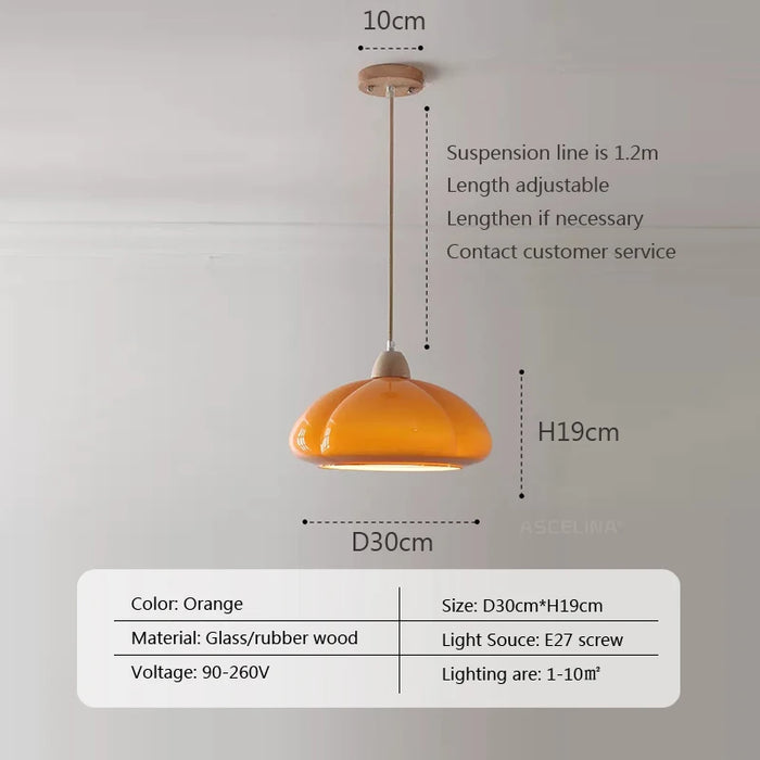 Mie - Glass Pendant Lamps Bauhaus Furniture  BO-HA Orange  