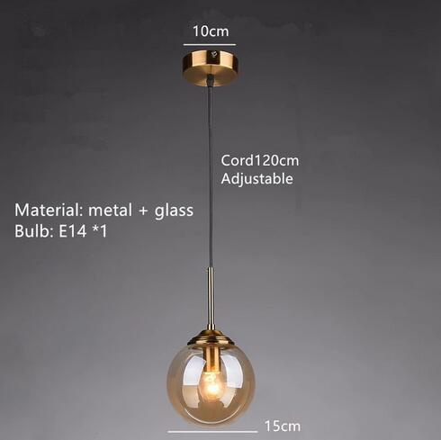 Eira Glass bubble chandelier Kitchen Island light  BO-HA 1 Ball-Amber With led bulbs 