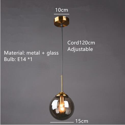 Eira Glass bubble chandelier Kitchen Island light  BO-HA 1 Ball-Gray With led bulbs 