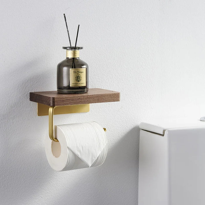 Cecilie - Toilet Roll Holder Brass Wood  BO-HA A  