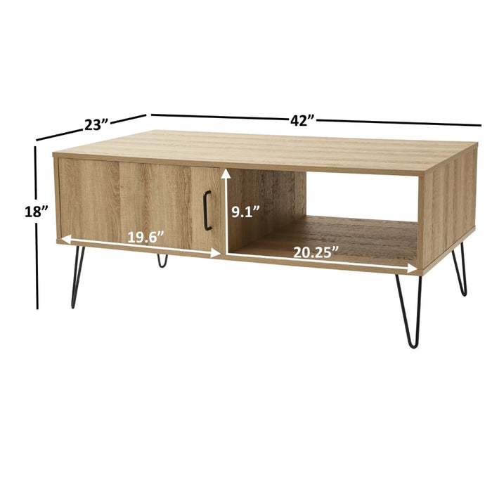 Fridleif - Modern Wood Coffee Table with Storage Square Coffee table with Storage  BO-HA   