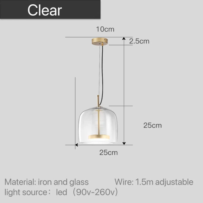 Astrid - Modern Nordic Glass Pendant Light  BO-HA Clear 25 cm (9.8" inches) 