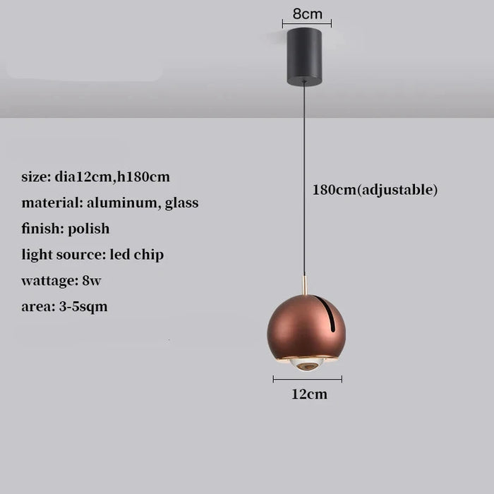 Anja - Modern Adjustable LED Pendant Light  BO-HA Brown  