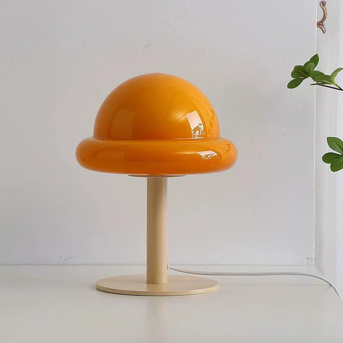 Teodor - Mushroom Table Lamp Mid century Modern Desk Lamp Bauhaus Furniture  BO-HA Wood Orange  