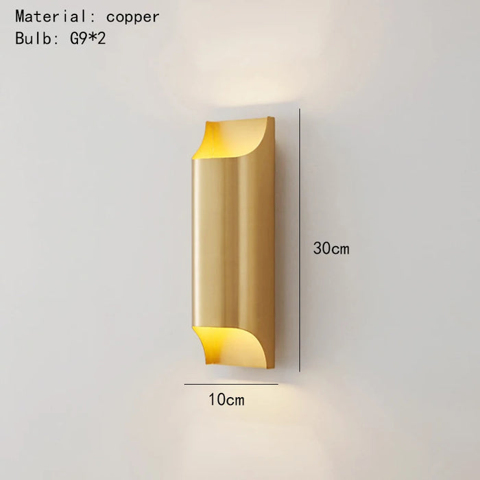 Yrsa - Modern Brass LED Wall Lamp Foyer  BO-HA Gold Large 