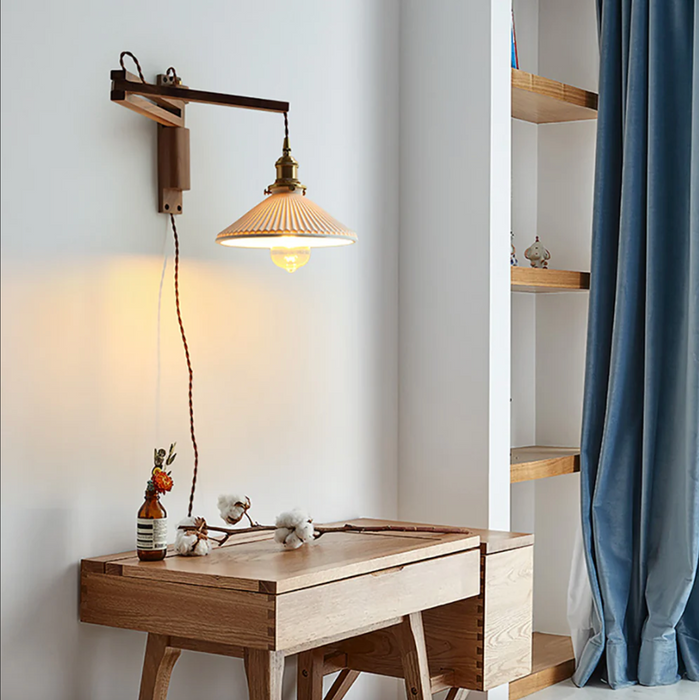Asne – Adjustable Wood Wall Light BO-HA