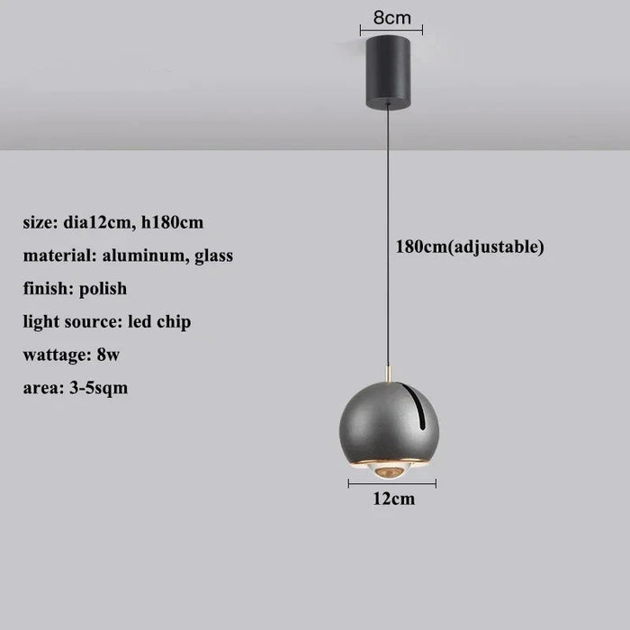 Anja - Modern Adjustable LED Pendant Light  BO-HA Gray  