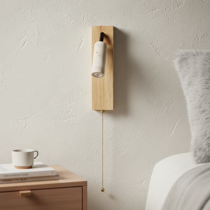 Inari – Adjustable Travertine LED Rotating Reading Sconce
