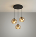Anele - Modern Glass Pendant Light BO-HA 3 Heads Round Amber