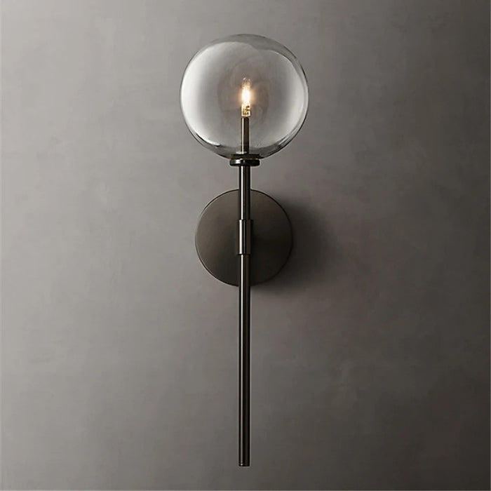 Hillevi - Retro Clear Glass Wall Lamp BO-HA Black