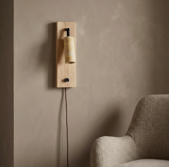 Inari – Adjustable Travertine LED Rotating Reading Sconce