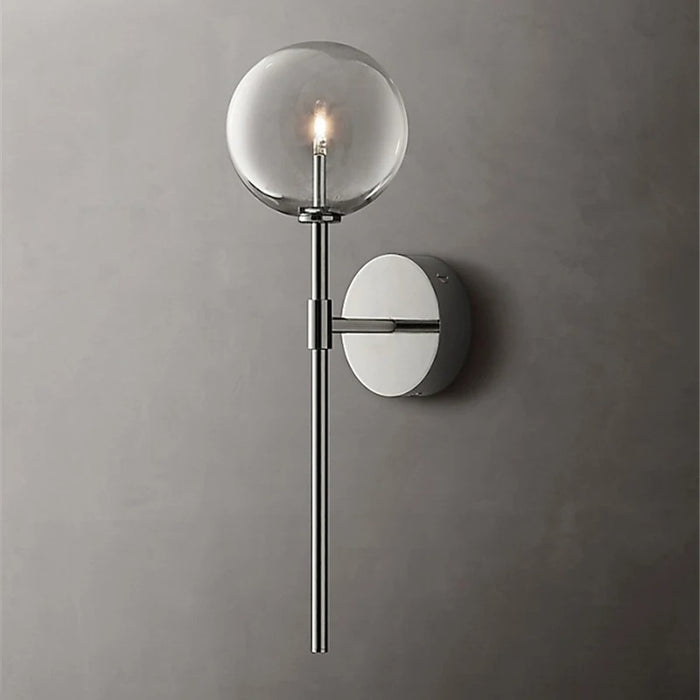 Hillevi - Retro Clear Glass Wall Lamp BO-HA Chrome