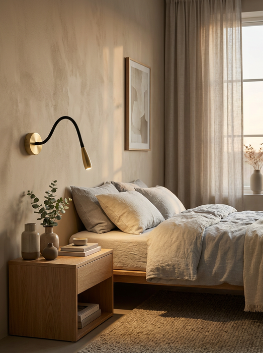 Lina – Slim Copper LED Bedside Reading Wall Sconce BO-HA