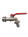 Skade Silver – zinc alloy outdoor garden faucet, single-outlet bibcock with red lever handle, 3/4 inch