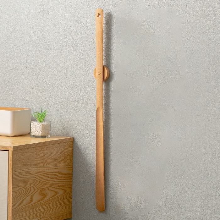 Kolbein - Wooden Long Handle Magnetic Shoehorn  BO-HA Natural Color  