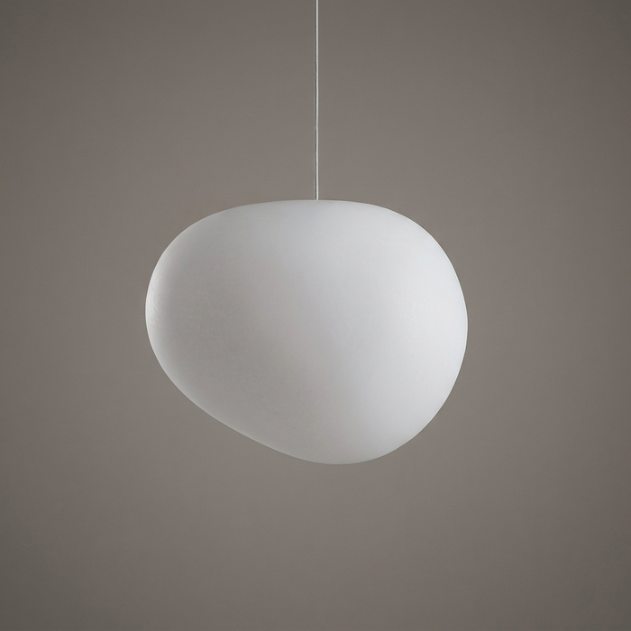 Nanna 31 cm milk white pendant light for a kitchen island - matte pebble shade, Scandinavian design
