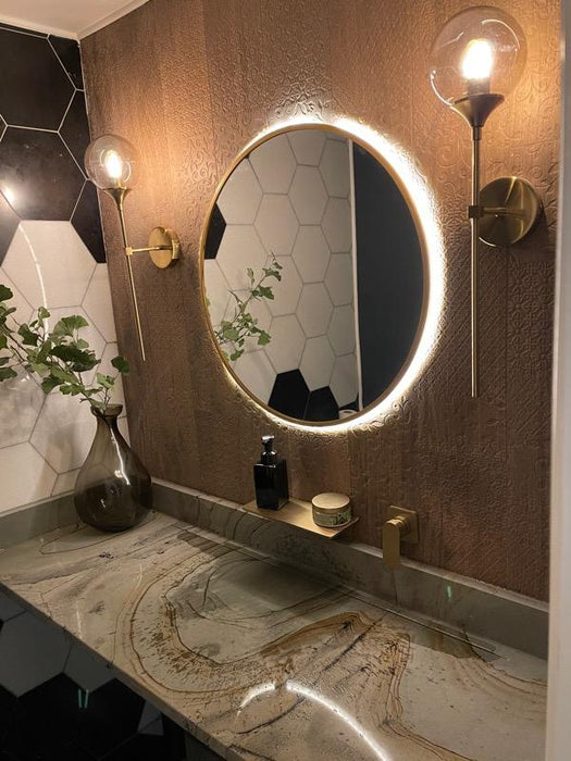Annika - Modern Glass Wall Sconce — customer photo by Luci R.