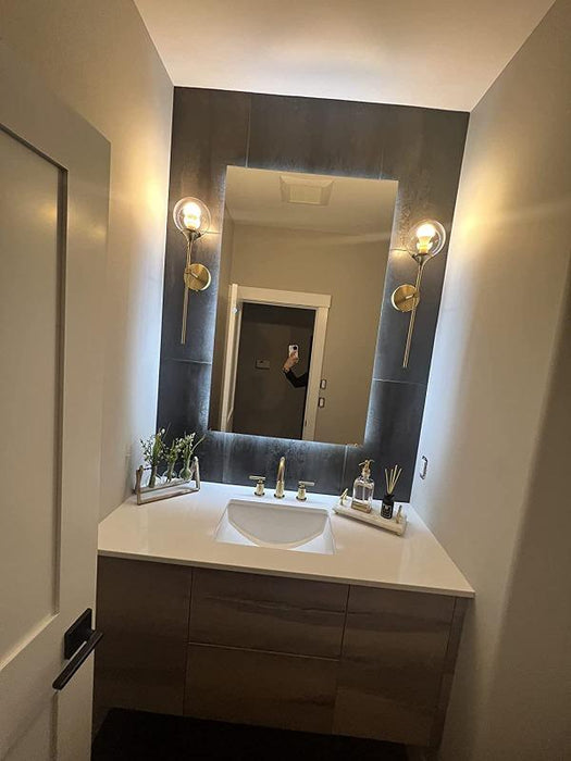 Annika - Modern Glass Wall Sconce — customer photo by Sakina U.