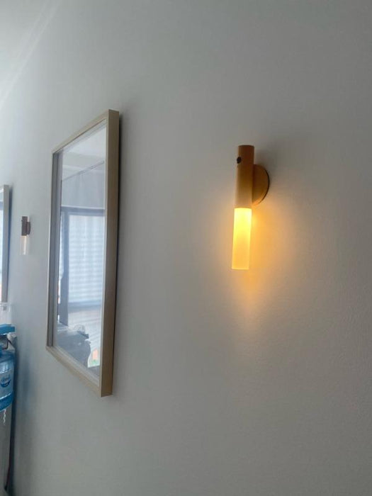 Arne - Rechargeable Wooden Sconce — customer photo by James C.
