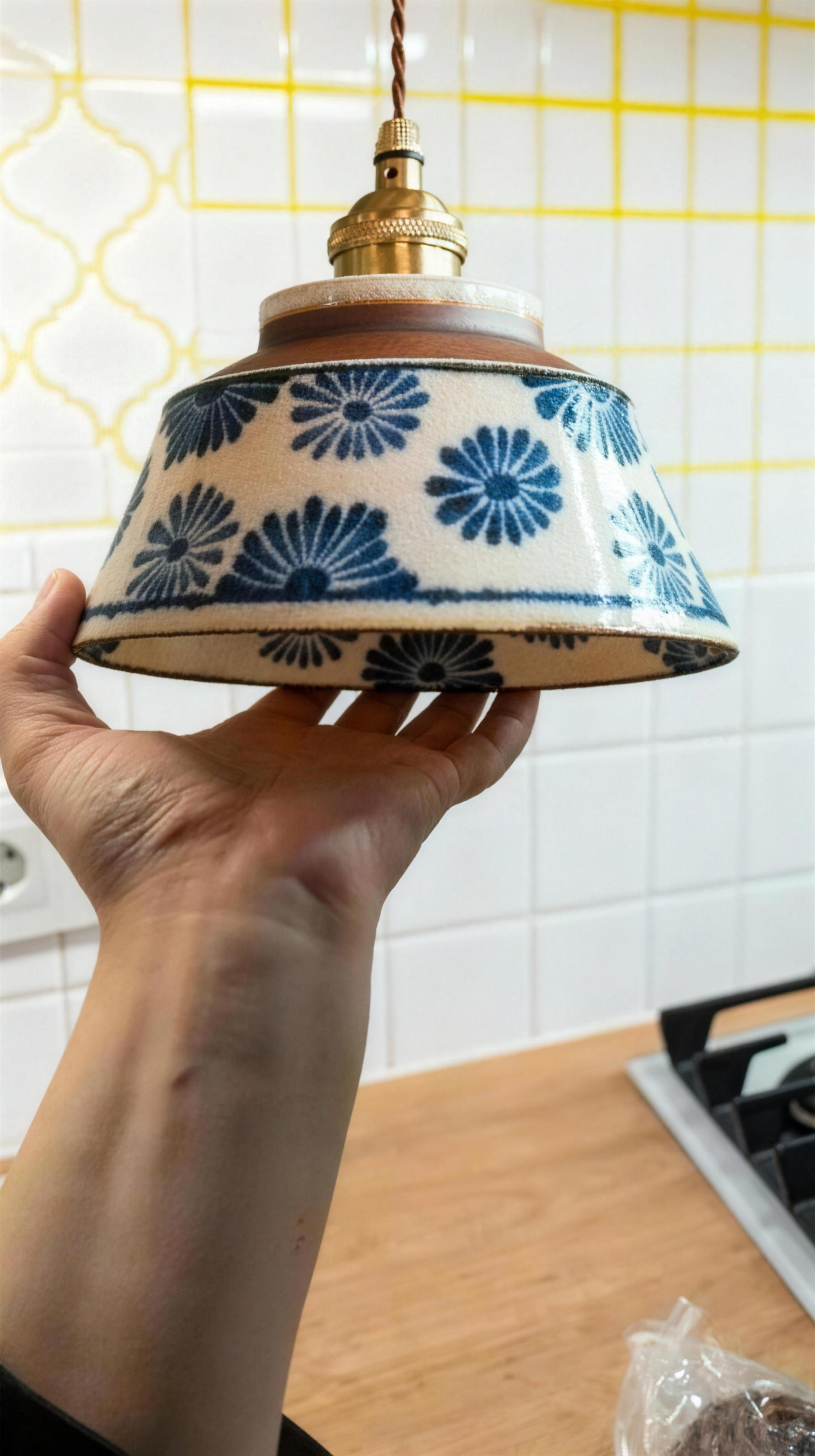 Ronja – Hand-Painted Ceramic Pendant Light — customer photo by Joel L.