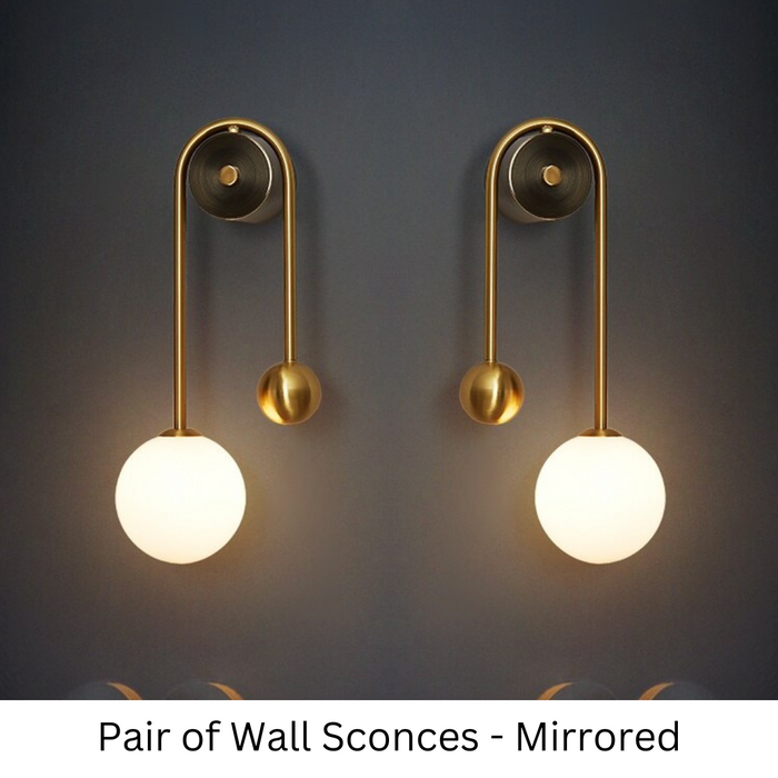 Amalia - Modern Nordic Gold Wall Sconces  BO-HA Pair of Wall Sconces 1 Glass Shade 