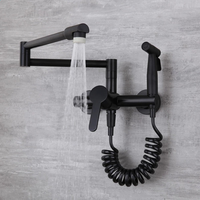 Saria - Wall Mounted Nordic Pot Filler Faucet Kitchen Faucet with Sprayer  BO-HA   