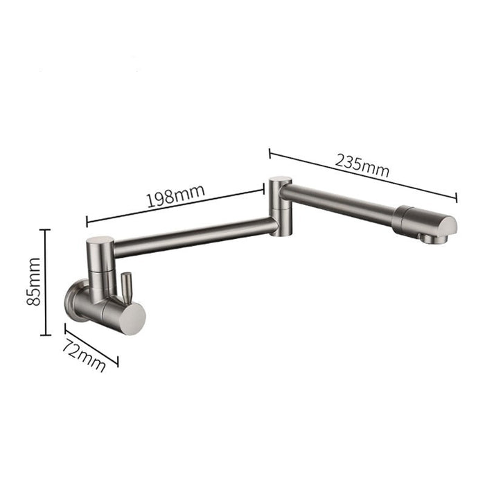 Saima - Modern Pot Filler Faucet Tap Wall Mounted Faucet  BO-HA Brushed Nickel Front 
