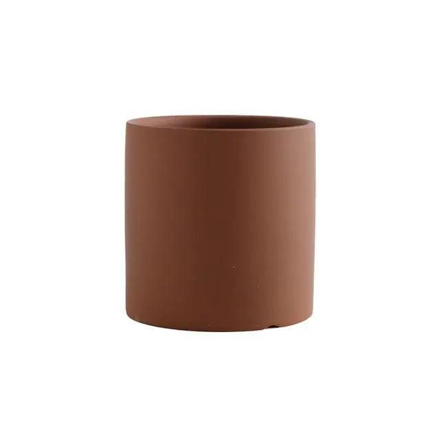 Lotta - Nordic Minimalistic Pot  BO-HA Light Brown Medium + Tray 