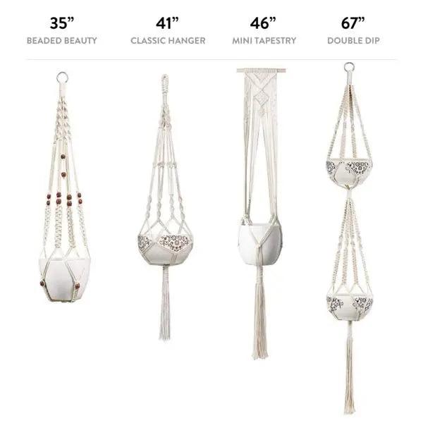 macrame plant hanger white Macrame