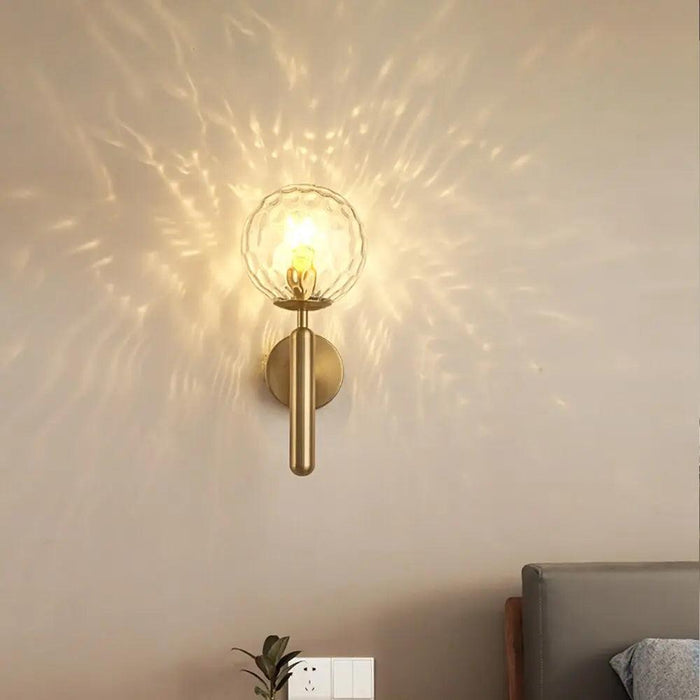Mynte - Luxury Wall Sconce  BO-HA Gold with Ripple Glass  