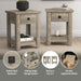 Dagrun - Modern Farmhouse 1 Drawer Nightstand Set of 2 Bedside Table  BO-HA   