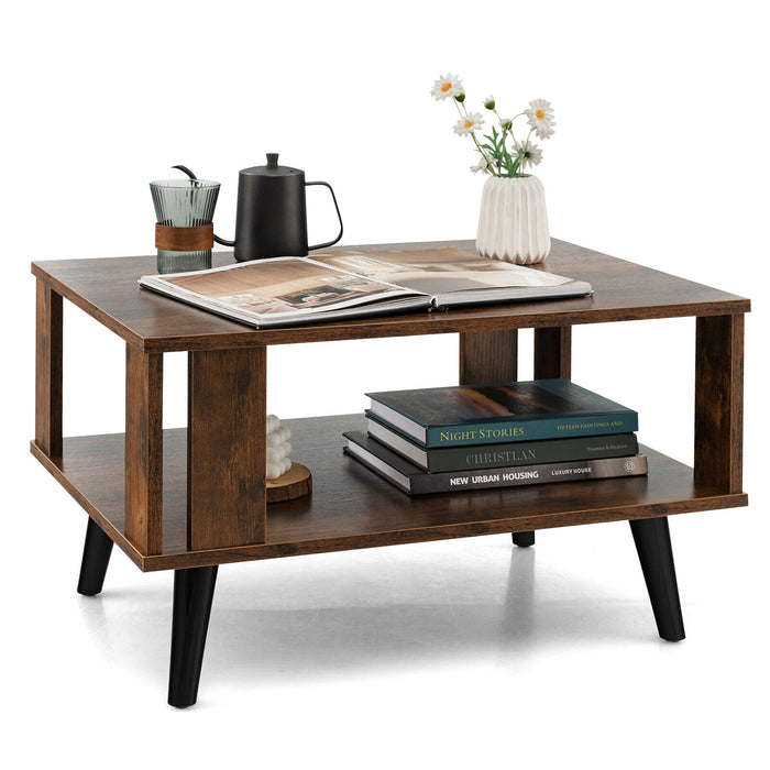 Lovisa - Wood Coffee Table with Storage Square Coffee Table with Storage  BO-HA Default Title  