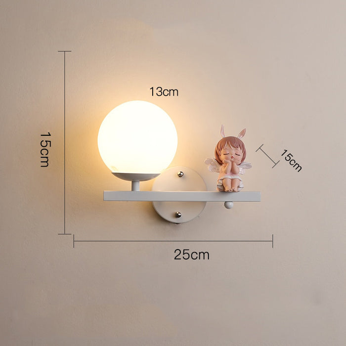 Leevi - Nursery Light Fixture Childrens Lighting  BO-HA Angel Right White