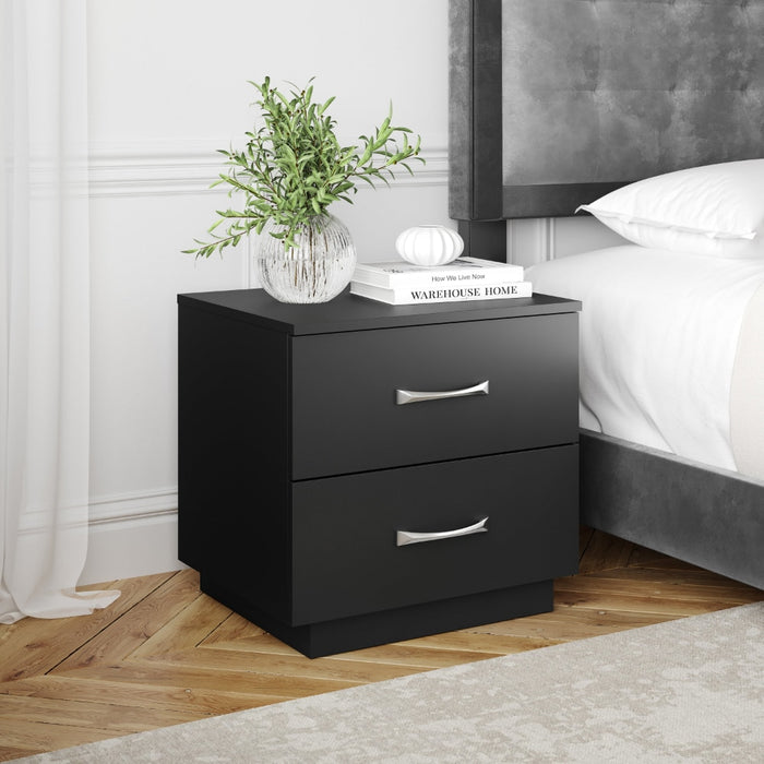 Niklas - Black Nightstand Black Furniture Nightstand Small Bedside Table  BO-HA   