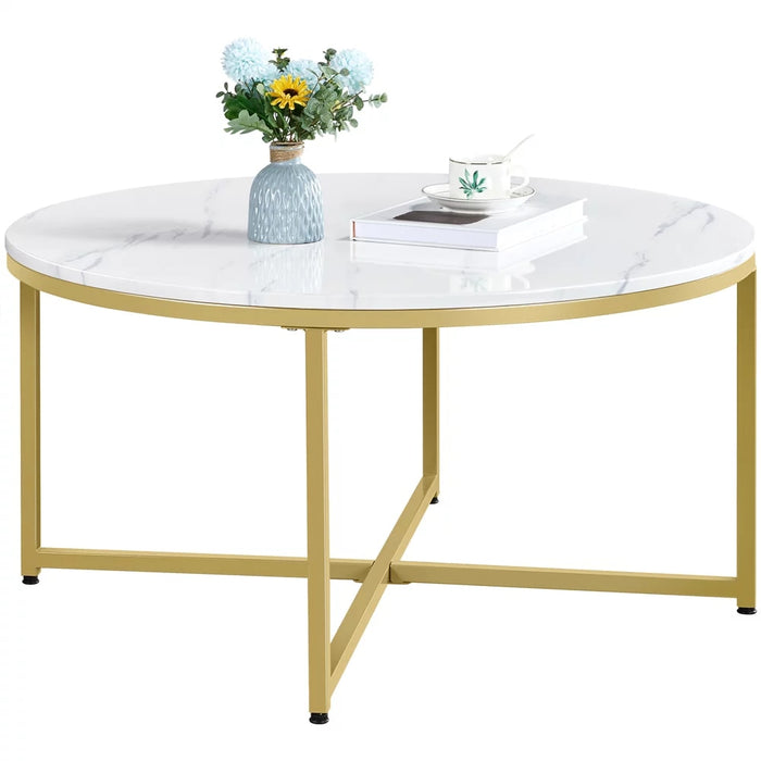 Sivert - Modern Oval Coffee Table Faux Marble  BO-HA   