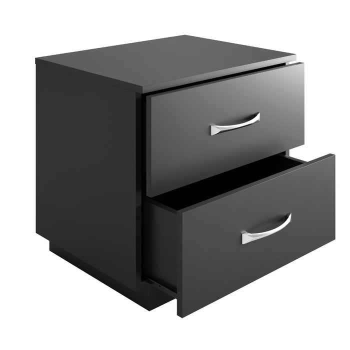 Niklas - Black Nightstand Black Furniture Nightstand Small Bedside Table  BO-HA   