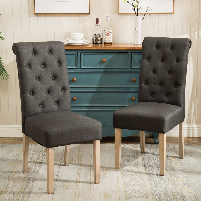 Soren - Nordic Mid-Century Dining Chair Set of 2 Tan Accent Chairs for Living Room  BO-HA Charcoal  