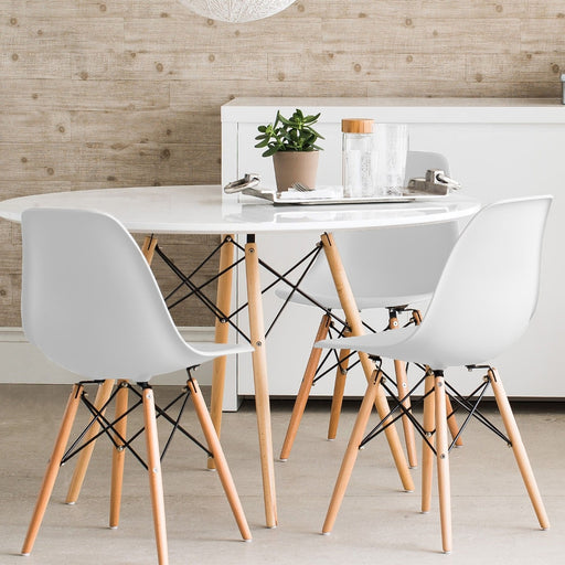 Idunn - Set of 4 Nordic Furniture Wooden Chair with Wooden Legs  BO-HA White  