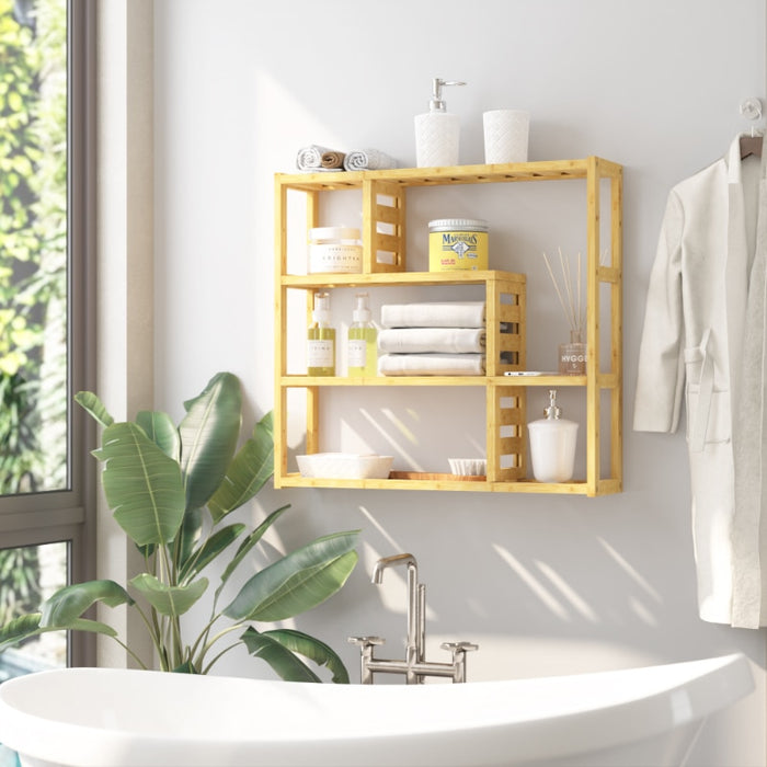 Lisbet - Shower Shelves 3-Tier Bamboo Bathroom Wood Shelves  BO-HA Bamboo  