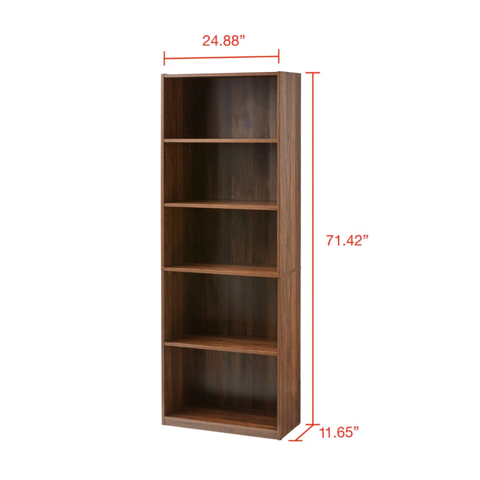 Njord - 5-Shelf Book Shelf Living Room Shelves Wood Shelves  BO-HA   