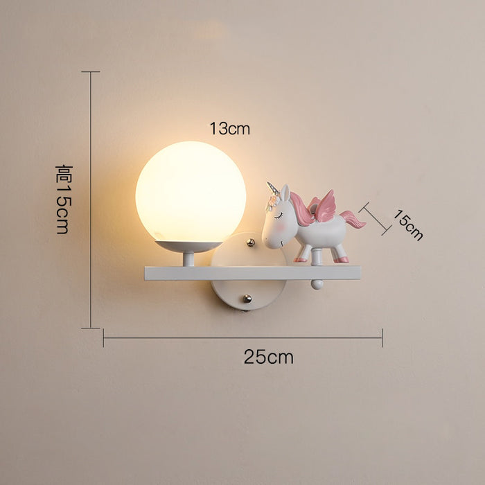 Leevi - Nursery Light Fixture Childrens Lighting  BO-HA Unicorn Right White